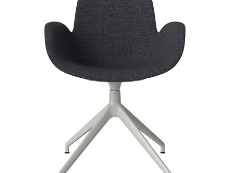 Seed Armchair - Upholstered - 4 - Star Base w  Gliders - Grey Lacquered Steel Cheap