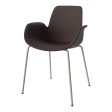 Seed Dining Armchair - Upholstered - Steel Base, Grey Lacquered Fashion