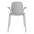 Seed Dining Chair w  Open Arms - Upholstered -  Chrome Base Supply