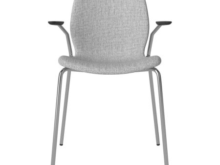 Seed Dining Chair w  Open Arms - Upholstered -  Chrome Base Supply