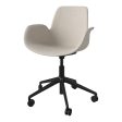 Seed Armchair - Upholstered - 5 - Star Base w  Wheels - Black Lacquered Steel Sale