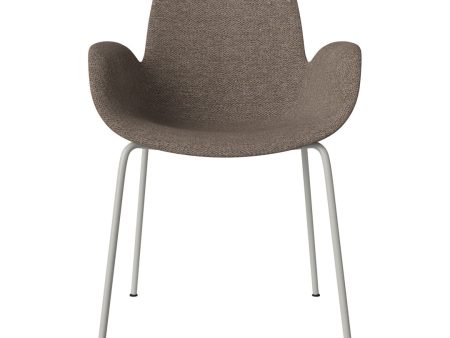 Seed Dining Armchair - Upholstered - Steel Base, Grey Lacquered Fashion