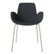 Seed Dining Armchair - Upholstered - Steel Base, Grey Lacquered Fashion