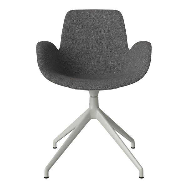 Seed Armchair - Upholstered - 4 - Star Base w  Gliders - Grey Lacquered Steel Cheap