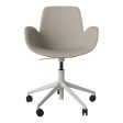 Seed Armchair - Upholstered - 5 - Star Base w  Wheels - Grey Lacquered Steel Cheap