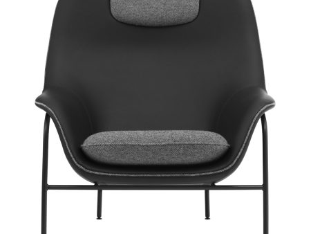 Drape High Lounge Chair w  Headrest - Steel Legs Online