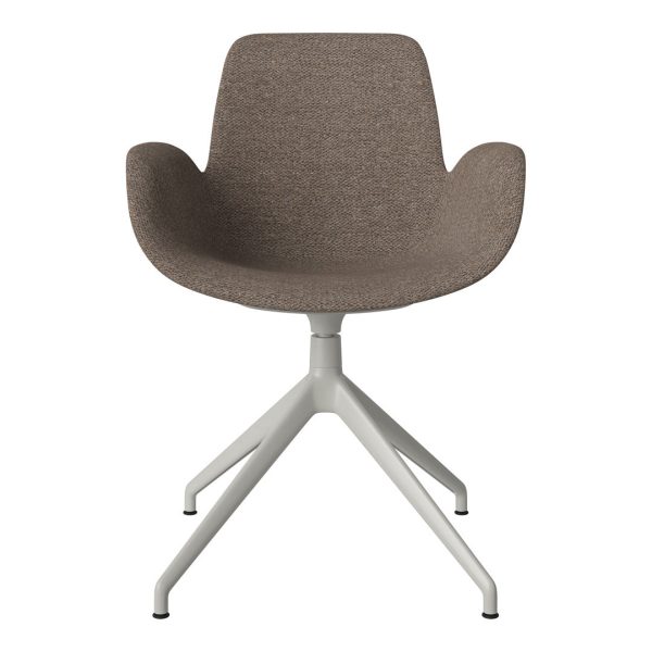 Seed Armchair - Upholstered - 4 - Star Base w  Gliders - Grey Lacquered Steel Cheap