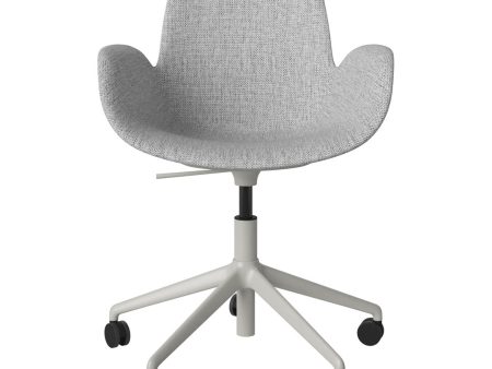 Seed Armchair - Upholstered - 5 - Star Base w  Wheels - Grey Lacquered Steel Cheap