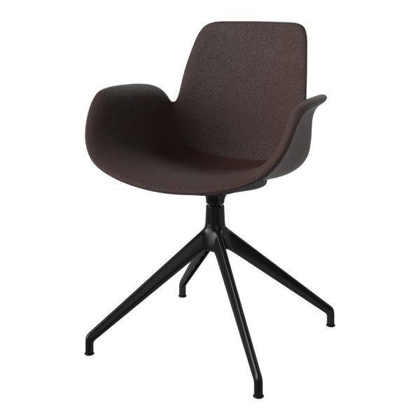 Seed Armchair - Upholstered - 4 - Star Base w  Gliders - Black Lacquered Steel Online now