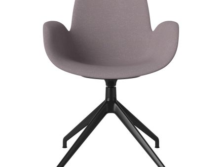 Seed Armchair - Upholstered - 4 - Star Base w  Gliders - Black Lacquered Steel Online now