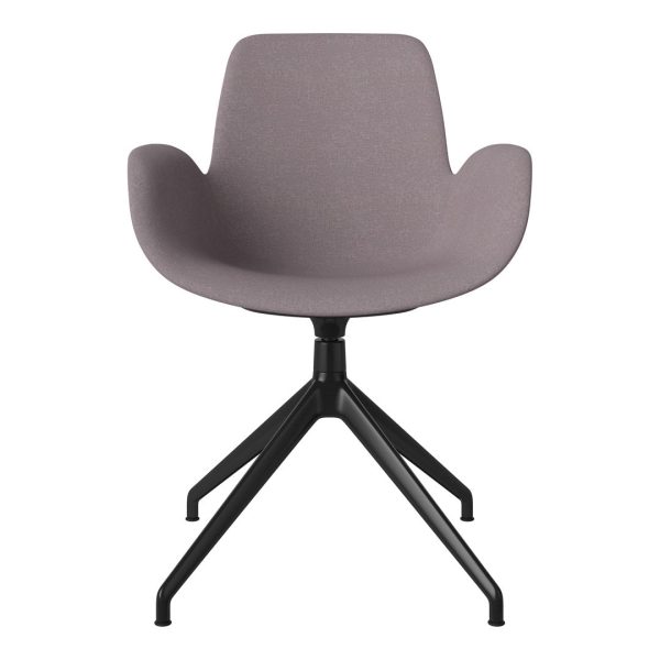 Seed Armchair - Upholstered - 4 - Star Base w  Gliders - Black Lacquered Steel Online now