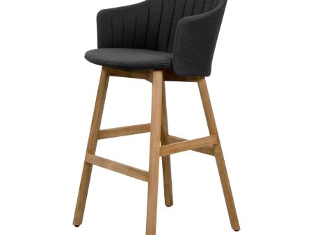 Choice Outdoor Bar Chair - Wood Base - w  Back and Seat Cushion Online Hot Sale