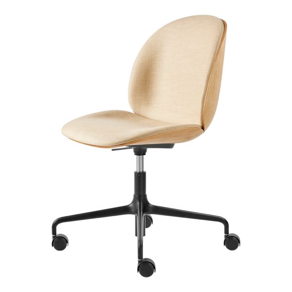 Beetle Meeting Chair - 4-Star Base w  Castors - Height Adjustable - Front Upholstered - Veneer Shell Sale