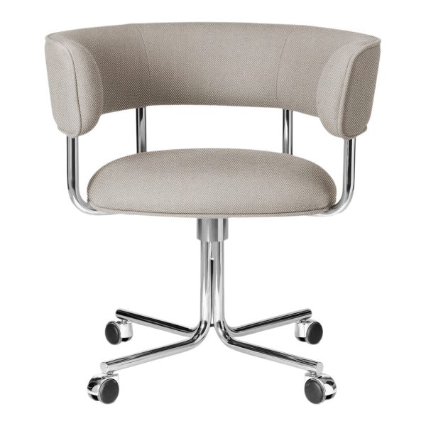 Font Swivel Dining Armchair on Wheels Hot on Sale