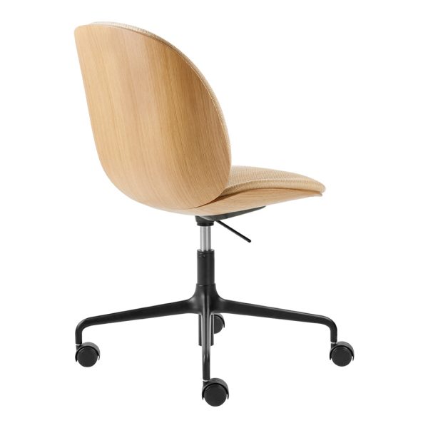 Beetle Meeting Chair - 4-Star Base w  Castors - Height Adjustable - Front Upholstered - Veneer Shell Sale