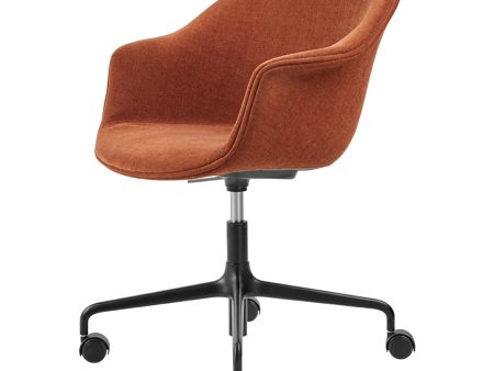 Bat Meeting Chair - 4-Star Base w  Castors - Height Adjustable - Fully Upholstered Hot on Sale