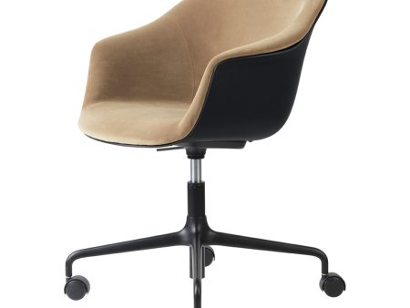 Bat Meeting Chair - 4-Star Base w  Castors - Height Adjustable - Front Upholstered For Sale