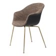 Bat Dining Chair - Antique Brass Conic Base - Front Upholstered For Sale