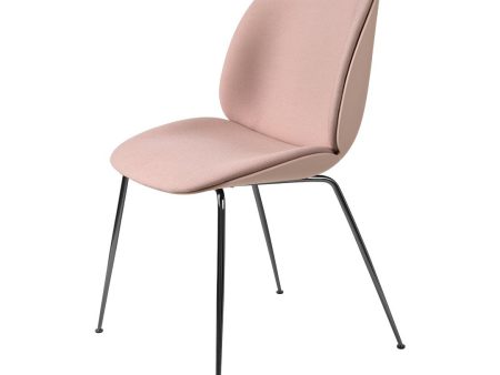 Beetle Dining Chair - Front Upholstered - Black Chrome Conic Base Discount