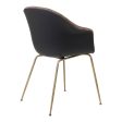 Bat Dining Chair - Antique Brass Conic Base - Front Upholstered For Sale