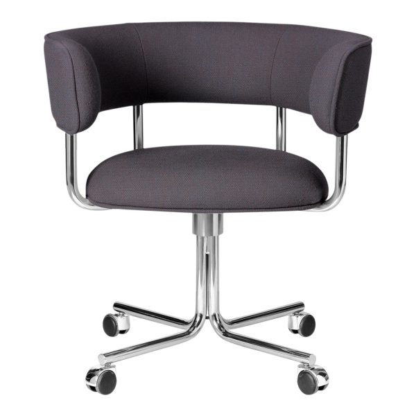 Font Swivel Dining Armchair on Wheels Hot on Sale