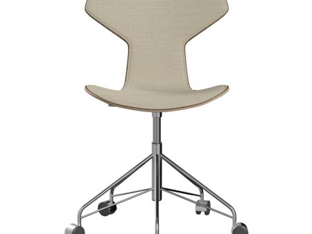 Grand Prix Swivel Chair 3131 - Clear Lacquered - Front Upholstered Cheap