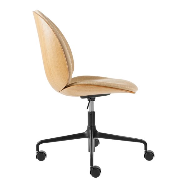 Beetle Meeting Chair - 4-Star Base w  Castors - Height Adjustable - Front Upholstered - Veneer Shell Sale